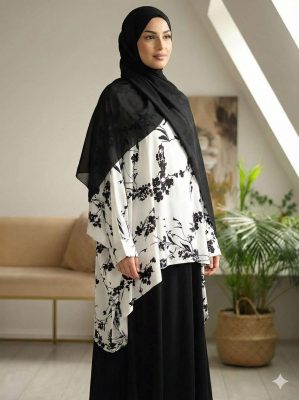 Floral Printed Premium Abaya Set